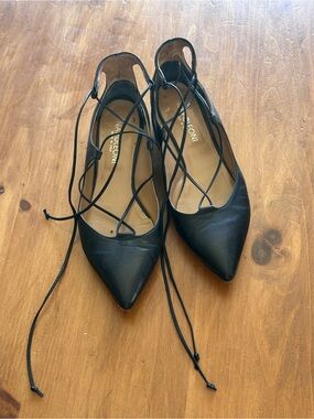 NAPOLEONI - Black Lace-Up Flats - 37